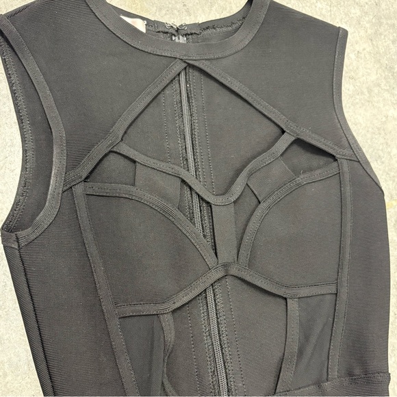 House Of CB Arevana Black bandage dress cutout mini bodycon going out size small - Picture 3 of 4